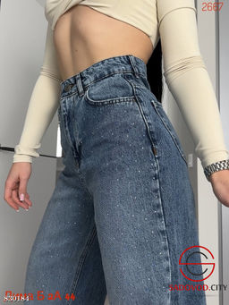 Джинсы багги с высокой посадкой