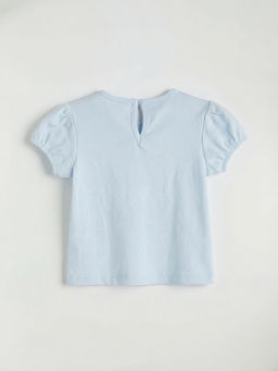 Bisiklet Yaka ?i?ekli K?z Bebek Elbise ve Ti??rt