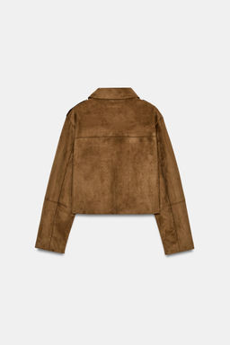 CHAQUETA CORTA EFECTO ANTE / Tostado - Zara фото 9