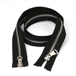 Молния Mzip мет. №5 никель шлиф.звено, 2 замка, 100 см цв.F322 черный уп.10шт