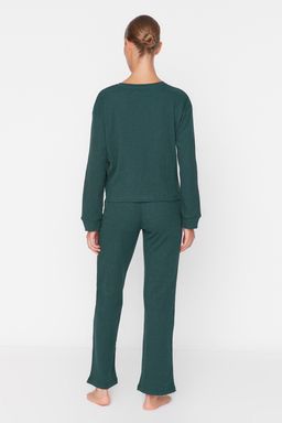 Koyu Yesil Fitilli Orme Pijama Tak?m? THMAW21PT0009