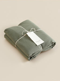 Пододеяльник 2-спальный SL Home Linen collection, 200220 см, зелёный, полулён - Sima-land home фото 2