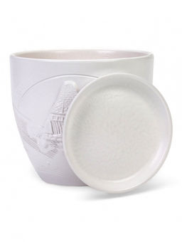 Горшок цветочный с поддоном 2,5 л, d18/h16 см белый керамика, "Голландия" (М)