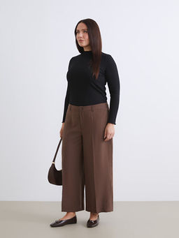 Modal Kar???ml? Kad?n Pileli Pantolon