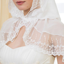 Ниспадающий платок для венчания "Прохладное утро"