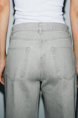 JEANS ZW COLLECTION TAPERED TIRO MEDIO / Gris - Zara фото 5