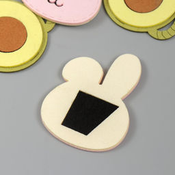 Цена за 4 шт. Декор для творчества иск. замша «Зверята и фрукты», 6×3.7 см, МИКС