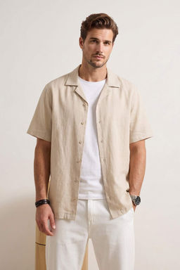 Ekru Oversize Erkek Gomlek TMNSS26GO00022 - Trendyolmilla фото 2