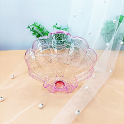 Цена за 6 шт. Шкатулка пластиковая "KiKi HAUS", ракушка, цвет розовый, 11*9.5*3.5см (в пакете)