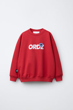 SUDADERA ESTAMPADA LOGO / Rojo