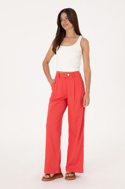 Kad_n K_rm_z_ Loose Fit Kanvas Pantolon