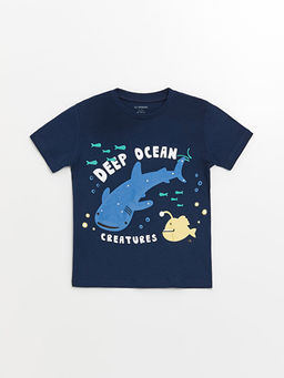 Bisiklet Yaka K?sa Kollu Bask?l? Erkek Bebek Ti??rt