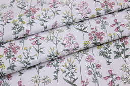 Сатин Ароматный лужок цв.белый, СОРТ2, ш.1.6м, хлопок-100%, 110гр/м.кв - Купава фото 4