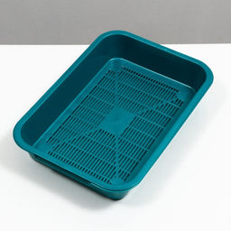 Туалет перламутровый средний с сеткой 36×26×6.5 см, бирюзовый