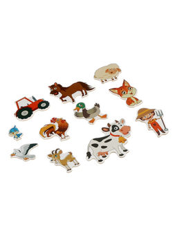 Двусторонний планшет «Ферма», маркер для рисования, липучки, пазлы