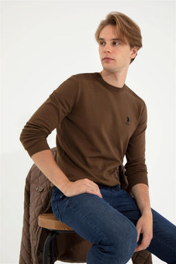 Мужской вязаный свитер кокосового цвета Basic - U.s. polo assn фото 9