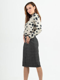 Юбка прямого силуэта, на широкой кокетке