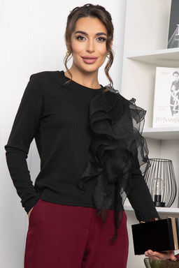 Блуза Риана (трикотаж Лапша и органза) - Lt collection фото 21