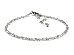 Браслет на ногу из циркона шарик граненый 2мм, цв.графит, 21см