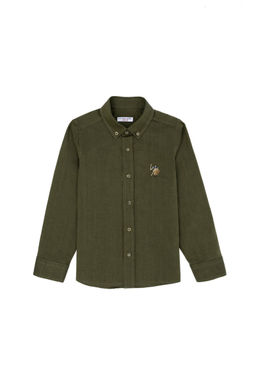 U. S. Polo Assn Базовая рубашка цвета хаки с длинным рукавом для мальчика