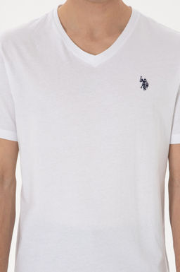 Erkek Regular Fit V Yaka Siyah Basic Ti__rt