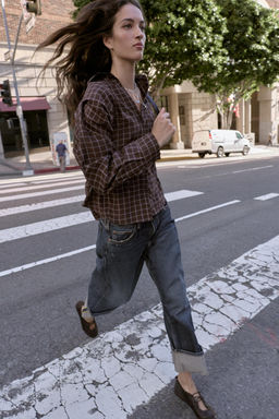 OVERSIZE CHECK SHIRT - Zara фото 5