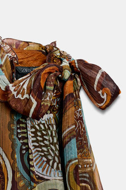 ASYMMETRIC PRINTED TOP WITH METALLIC THREAD - Zara фото 9