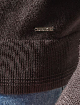 Джемпер-поло Vilatte из хлопка с нейлоном черный  фото 7