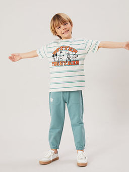 Mickey Mouse Bask?l? Erkek ?ocuk Ti??rt ve E?ofman Alt 2li