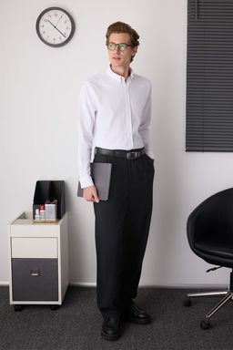 Beyaz Fitted Erkek Gomlek TMNAW26GO00002 - Trendyolmilla фото 8