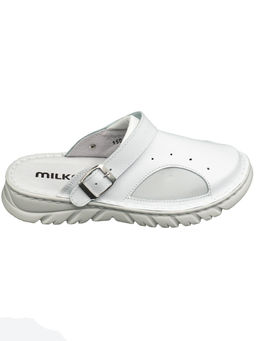 15 | Kina | Белые женские медицинские сабо натуральная кожа - Milka shoes&more фото 2