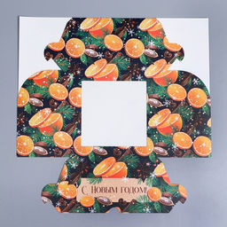 Цена за 5 шт. Коробка складная на 4 капкейка новогодняя с окном «С Новым годом», 16×16×10 см