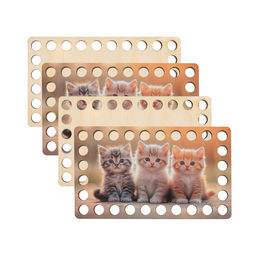 Заготовка для декорирования Love2art ДВ-04 Набор донышек для вязания Матовый фанера 12 х 7 х 0.4 см 4 шт 04 Котята  фото 3