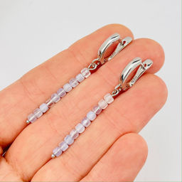 Серьги длинные из Голубого агата