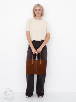 Сумка женская кожаная 1019M brown Polina&Eiterou