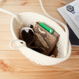 Сумка плетеная 21x15x9 / DW-11 /уп 100/коричнево-бежевая - Галеонтрейд фото 6