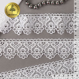 Кружево гипюр KRUZHEVO арт.TBY.808 шир.45мм цв.01 белый уп.13,71м
