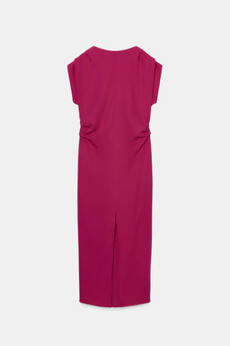 VESTIDO MIDI PLIEGUES / Fucsia oscuro - Zara фото 8