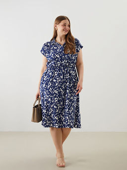 G?mlek Yaka Desenli Elbise