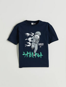 Bisiklet Yaka Naruto Bask?l? Erkek ?ocuk Ti??rt