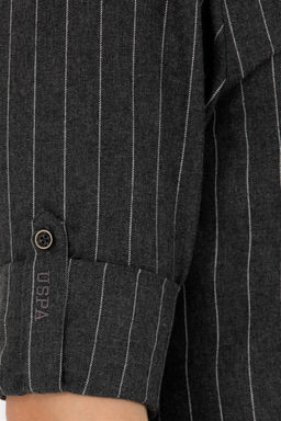 Мужская рубашка антрацитового цвета с длинным рукавом - U.s. polo assn фото 7