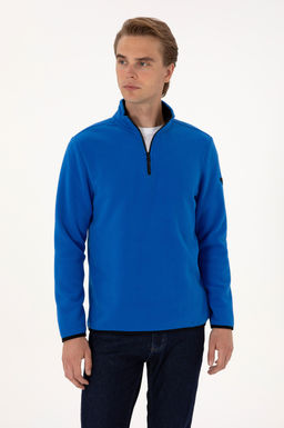 Erkek Koyu Mavi Basic Sweatshirt Sepette S_rpriz _ndirim