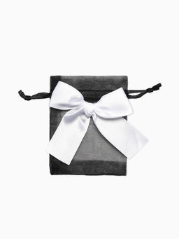 Цена за 50 шт. Мешочек подарочный «Бант органза», 7×9 см, черно-белый