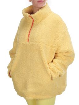 2568 YELLOW Кофта плюшевая женская Тедди на синтепоне (50 гр. синтепон) - Fashion фото 4