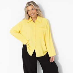 Рубашка свободного кроя, Создала себя сама (желтая) - Charutti фото 2