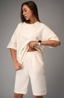 Женский костюм оверсайз из футера двухнитки Happyfox