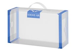 Набор 4 коробок для хранения женской обуви 30*18*10 см Синяя кайма складные, с ручкой - Elan gallery фото 6