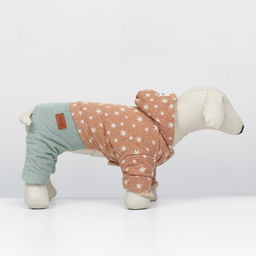 Комбинезон Прогулка, размер XS (ДС 20, ОГ 33, ОШ 23 см, до 3 кг), бежевый/мятный - Simaland фото 2