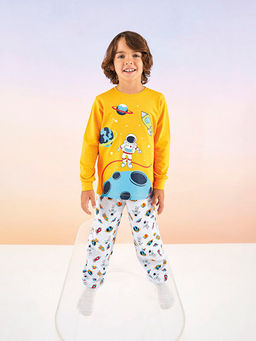 Bisiklet Yaka Bask?l? Uzun Kollu Erkek ?ocuk Pijama Tak?m? - Waikiki фото 3