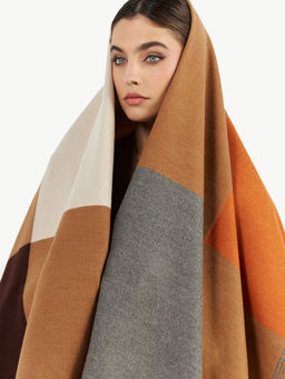 в составе ШЕРСТЬ  и КАШЕМИР Большой, мягкий, теплый  двусторонний палантин